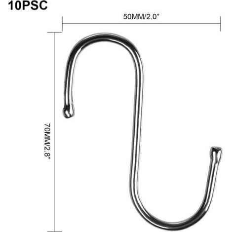 Crochets De Rideau De Douche - Acier Inoxydable - Pour Tige De Douche - 10 Pièces (1/4)