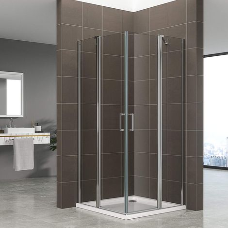 Duschbär Duschkabine in der Höhe 180 cm, Eckeinstieg aus 6 mm durchsichtigen ESG - Sicherheitsglas DGK70 70x90 cm (1/5)
