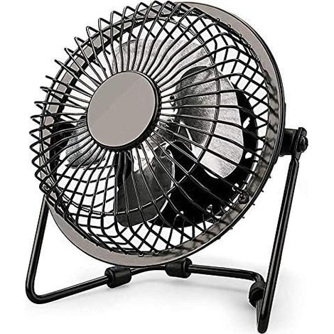 Mini-Laptop-Lüfter (10 cm), 360°-Drehung, USB-Anschluss, kleiner Tischventilator aus Metall. (1/5)
