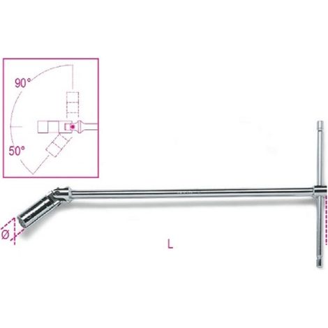 Beta959 l chiave a t con bussola snodata tipo lungo per candele di accensione da 20,08mm - Beta