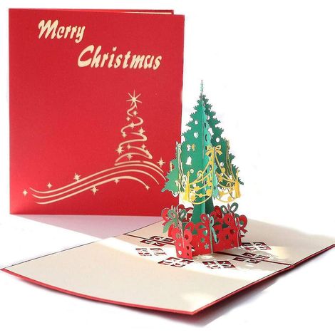 Cartes de Noël 3D, cartes de Noël pop-up, cartes de vœux de Noël avec enveloppes, meilleures cartes de vœux. (1/4)