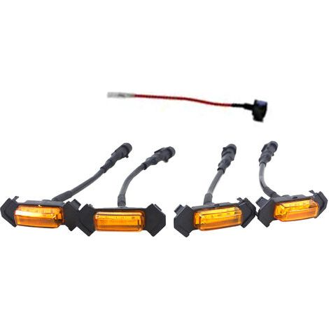 LED-Kühlergrill-Rennleuchten, 4-teilig, Frontstoßstangen-Motorhaubengrill mit Sicherung für Toyota Tacoma 2016–2019, Gelb (1/4)
