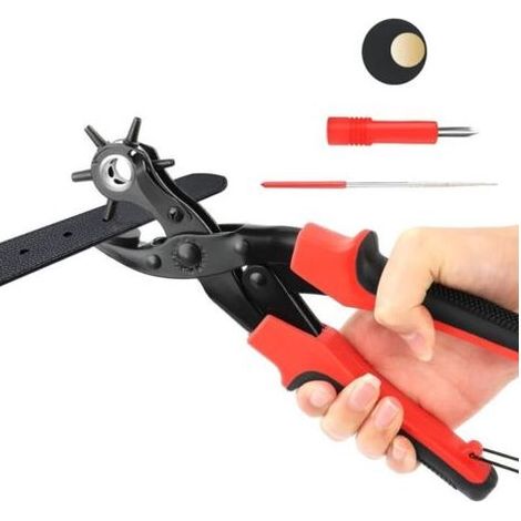 Appareil Trou Ceinture Pince Perforatrice Pince Trou Ceinture Cuir Poincon Cuir Perforatrice Rond pour Ceintures Cuir Projets de Bricolage D'Artisanat 2-4.5 mm (1/4)