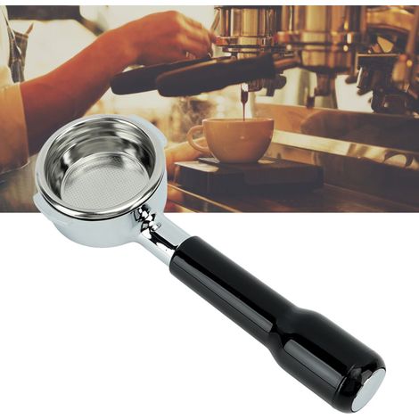 58 mm E61 einlagiger, bodenloser Kaffeefilterhalter für den Heim- und Cafégebrauch, schwarzer Kunststoff C2 (1/5)