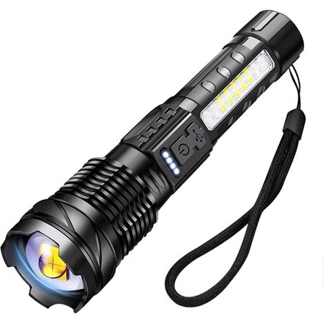 A76 Lampe Torche LED Ultra Puissante 20000 Lmens Lampe de Poche USB Rechargeable 7 Modes Lampe Torche Tactique avec Clip pour Camping Randonnée Urgence (1/5)