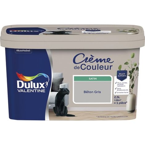 Valentine Crema di Colore Satin 2,5l Grigio Cemento - Dulux Valentine