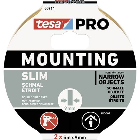 tesa Mounting PRO Schmal 66714-00000-00 Montageband  Weiß (L x B) 10 m x 9 mm 2 St. (1/5)