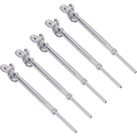 Packung mit 5 Edelstahl-Schrauben mit 1/8 Zoll Gewinde, hohe Präzision für Geländerkabel, robustes Marine-Set. (1/5)