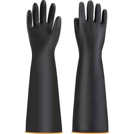 Gants de protection chimiques pour homme - Gants industriels chimiques - Gants longs imperméables - Gants de bassin - Gants de travail résistants à l'acide et aux alcalins (55,9 cm) (1/4)
