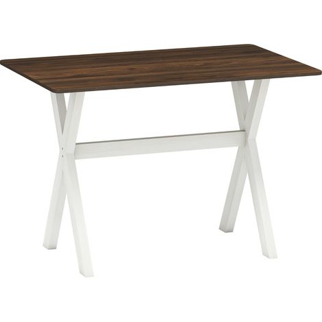 Mesa de comedor moderna 110 x 71 x 76 cm práctica y estable fabricada en madera de caucho blanca 200014125