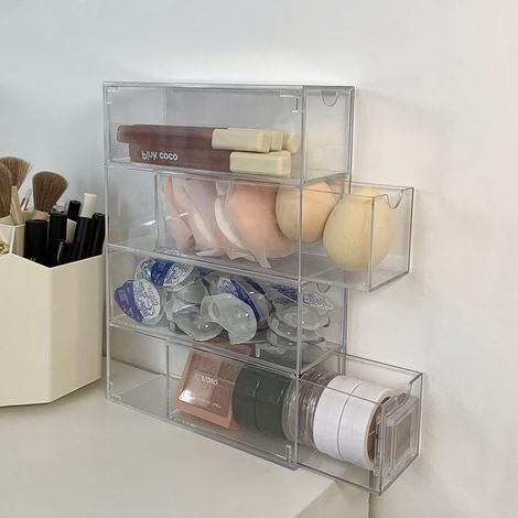 BRAVIX Support de Lunettes Boîte à Bijoux Présentoir De Lunettes Porte Organisateur avec 4 tiroirs Jewelry boîte de rangement pour bijoux Vitrines Tiroirs Support Lunette pour Lunettes, Bijoux, Montre (1/4)