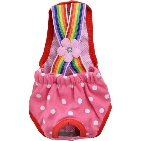 Culotte Hygiénique Pour Chienne - Tissu Polyester Lavable Motif Pois - Protection Fuites Et Chaleurs - Taille XXS (1/5)