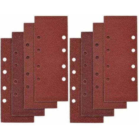 40 PCS Papier de Verre, 93 x 185mm Feuilles Abrasives pour Ponceuse Vibrante 8 Trous Assorted P40, P60, P80, P100 Grit (1/4)