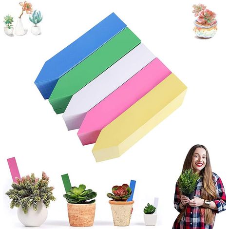500 PiècesJardin Étiquettes Plantes, Plantes Etiquettes Accessoires, Imperméable Jardin Etiquettes, Plantes Marqueurs Etiquettes, pour Plantes Succulentes, Plantes en Pot Et Légumes(Cinq Couleurs) (1/5)