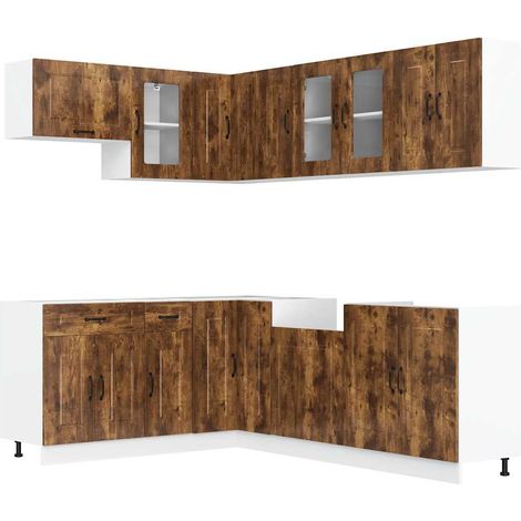 Maison Exclusive - 11dílná sada kuchyňských skříněk "Kalmar" kouřový dub kompozit (1/5)