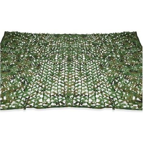 Voile d'ombrage rectangulaire camouflage vert 4 x 3 m – toile solaire polyester imperméable (1/5)