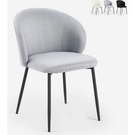 Sedia moderna per sala da pranzo e cucina in tessuto di design Kadim - Grigio