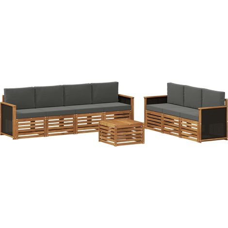 Sofa Sets with Cushion 8 pcs Solid Acacia Wood vidaXL