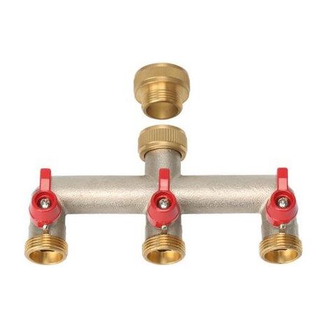 PRESA A RUBINETTO OTTONE 3 USCITE FILETTATE STARS  3/4F