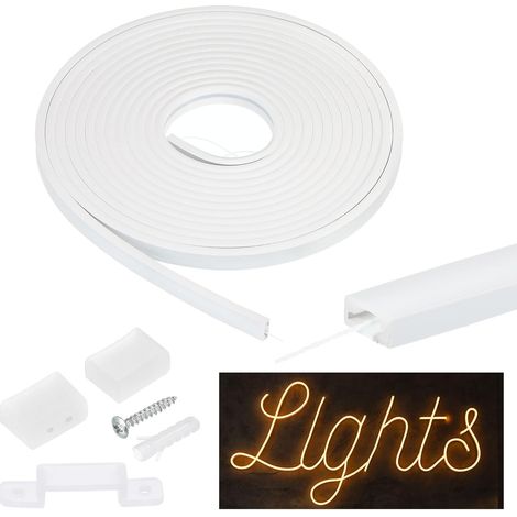 Canal diffuseur LED en silicone avec couvercle, capuchons d'extrémité pour bandes lumineuses LED, 5 m, 8 mm (1/5)