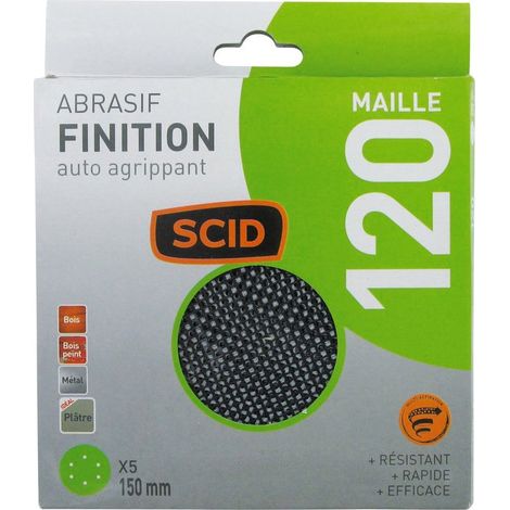 Disque abrasif maille - SCID - diamètre 150 mm - auto-agrippant - Grain 120 - Vendu par 5 (1/4)
