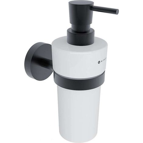 Nimco Unix - Seifenspender mit Halter, Keramik/schwarz matt UNC 13031KN-T-90 (1/3)