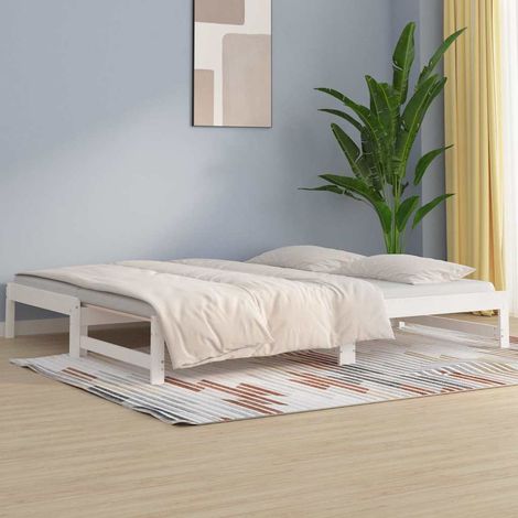 Sofá cama extraíble sin colchón blanco 2x(90x190) cm (1/5)