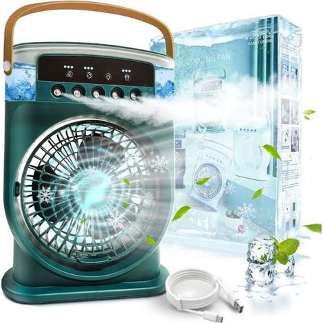 Mini climatiseur 4 en 1 - LIKE NO OTHER - Portable - Silencieux - Humidificateur - Minuterie Vert (1/5)