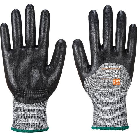 Gant Nitrilhandschuh mit Schnittschutz, beschichtet 3/4 Farbe: Schwarz Größe XXXL - Portwest