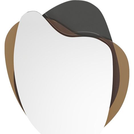 Miroir organique design - L. 55 x H. 71 cm - Marron et gris fumé - LISHIA (1/3)