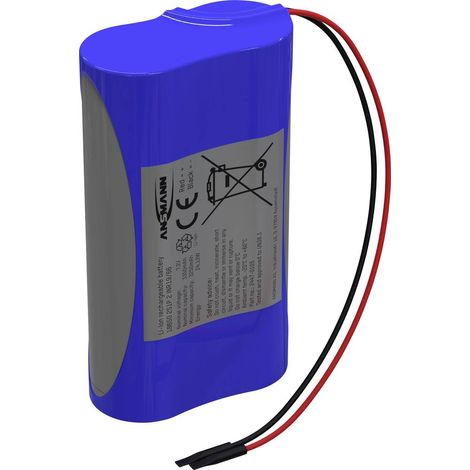 Pacco batteria 2x 18650 Ansmann 2S1P con cavo Li-Ion 7.2 V 3350 mAh