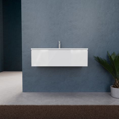 Inda - Mobile bagno L.100 con lavabo opaco / Bianco lucido 1