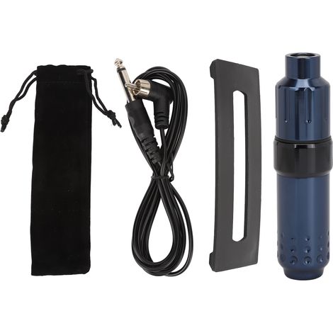 Machine à tatouer RCA en alliage d'aluminium, stylet rotatif professionnel à cartouches avec cordon de clip, bleu fumé (1/5)