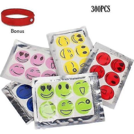 300 autocollants anti-moustiques et anti-insectes souriants (1/5)