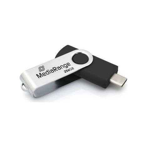 MR1955 unidad flash USB 256 GB USB Tipo C 3.2 Gen 1 (3.1 Gen 1) Negro, Plata