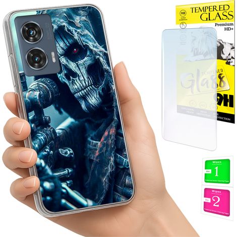 Custodia per Motorola Edge 50 Fusion Photo Case con retro in vetro temperato 9H (1/5)