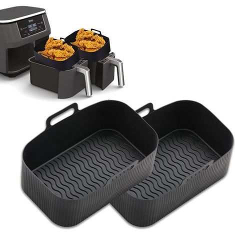 Insert en silicone pour friteuse à air Ninja Dual, noir, lot de 2 (1/5)
