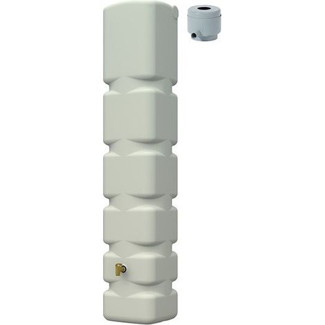 FP – Récupérateur d'eau murale 300L sable – Collecteur Eco gris inclus – Dimensions 40x42x210cm – Pour récupération d'eau de pluie