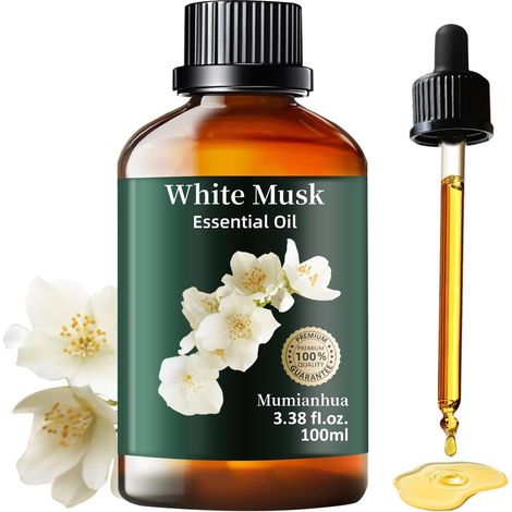 White Musk Essential Oil 100ml, Pure and Natural Musk Fragrance Oil for Diffuser, Aromatherapy, Candles and Laundry Care, Soft and Soothing Fragrance for Home, Softener White Musk (1/5)