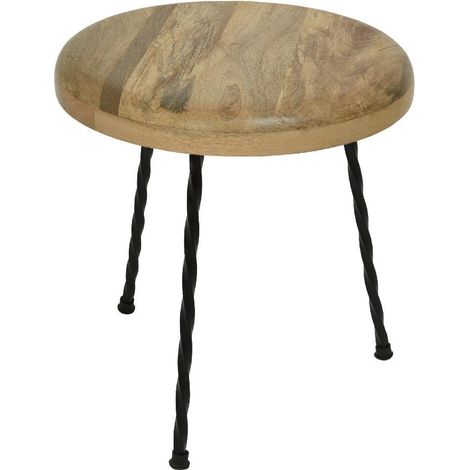 Table d'appoint ronde en bois de manguier 33 cm