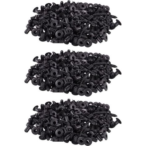 Adatto per 300 rivetti di fissaggio in plastica nera per rivestimenti delle portiere dell'auto, foro da 5 mm.