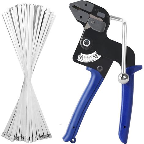 100 Pieces Stainless Steel Cable Clamp Gun Kit for Tensioning and Cutting, Metal Strapping, Metal Fastener Gun for Industry and Agriculture (1/5)