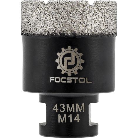 Foret Diamant - 43mm Scie Cloche Diamant Brasée Sous Vide pour Porcelaine Carrelage Céramique Marbre Granit Quartz M14 Filetage (1/5)