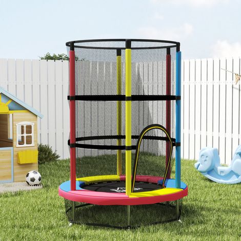 Trampolin für Kinder von 3–6 Jahren mit Sicherheitsnetz, ohne Federn, Ø 160 x 190 cm, mehrfarbig