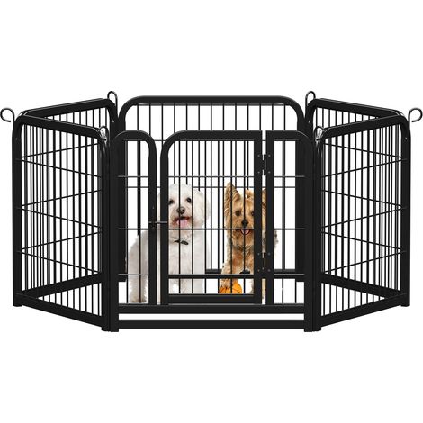 Yaheetech Recinto per Cani Cuccioli Conigli Gatti Animali Domestici da Interno e Esterno Giardino Rete Recinzione Ferro 6 pz 63 x 63 cm