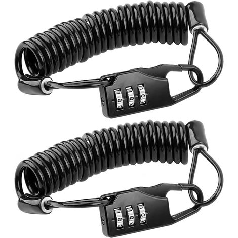 Lntyq Cable Antivol, Cadenas Cable 2 Pièces avec Câble de 100 cm, Cadenas à Combinaison à 3 Chiffres avec Support, Niveau de Sécurité Élevé, Idéal pour Vélo, Trottinette et Moto (1/4)