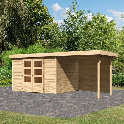 Abri Jardin Bois 7,43m² Askola 5 Appentis 240cm Karibu (1/5)