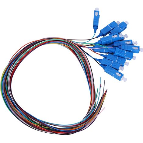 Câble fibre optique SC/UPC monomode 12 conducteurs, connecteur carré SC, gaine extérieure en PVC (1/5)