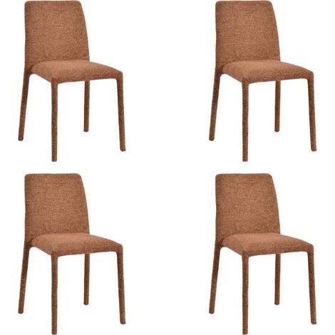 Lot de 4 chaises empilables confortables en tissu terracotta OTTO Casita