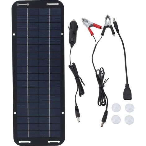 Ortviai Panneau Solaire Portable 10 W Monocristallin Léger pour Camping, Randonnée et Voyage – Kit Complet avec Câbles